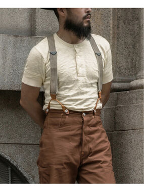 1890s Slub Cotton Henley T-Shirt Bronson Mfg. Co. L USA SHIP